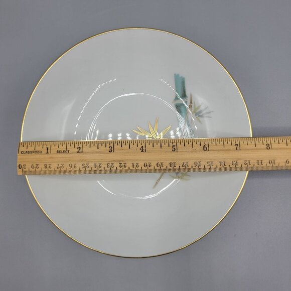 Vtg Noritake Oriental 6341 Bamboo Design Salad Bowls Gold Trim Japan Set Of 2 - Picture 10 of 10